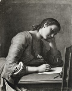 donna che scrive lettera